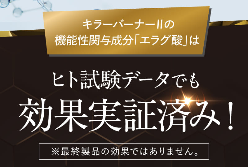 キラーバーナーⅡの機能性関与成分「エラグ酸」はヒト試験データでも効果実証済み!